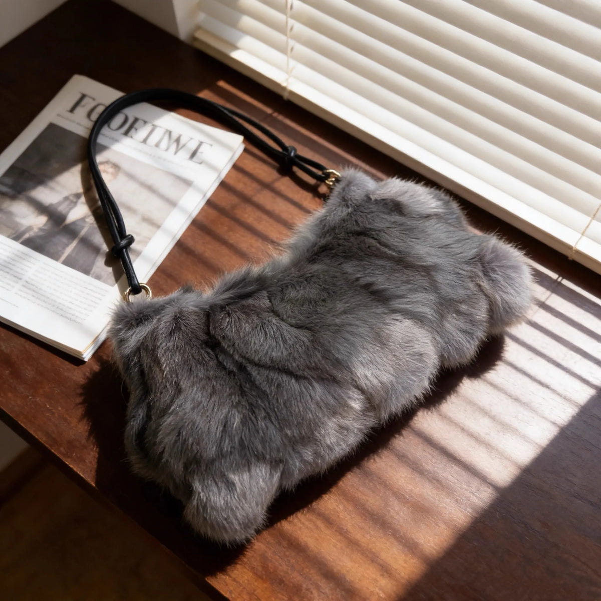 Fluffy Fur Shoulder Bag for Women – Luxury Handbag & Purse