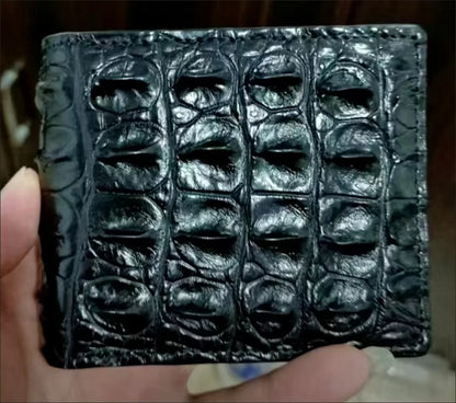 Crocodile Leather Men's Wallet – Luxury Short Bifold with Card Holder