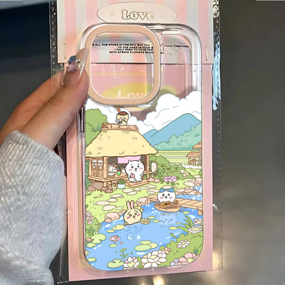 Kawaii Anime Cherry Blossom iPhone Case – Cute Cartoon Animals