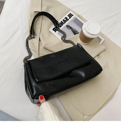 Quilted Chain Crossbody Bag for Women – Soft Flap Shoulder Bag