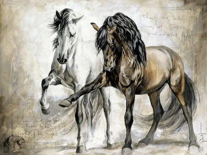 Wild Horse Canvas Wall Art – Majestic Running Stallion Poster Print