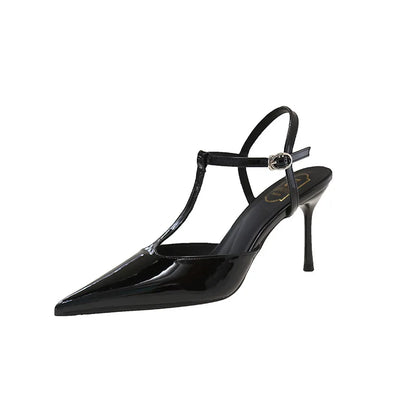T-Strap Stiletto Slingback Pumps – Women's Pointed Toe Heels