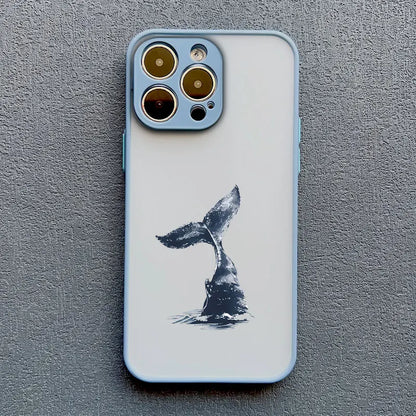 iPhone Case Ocean Wave Frosted with Camera Lens Protection