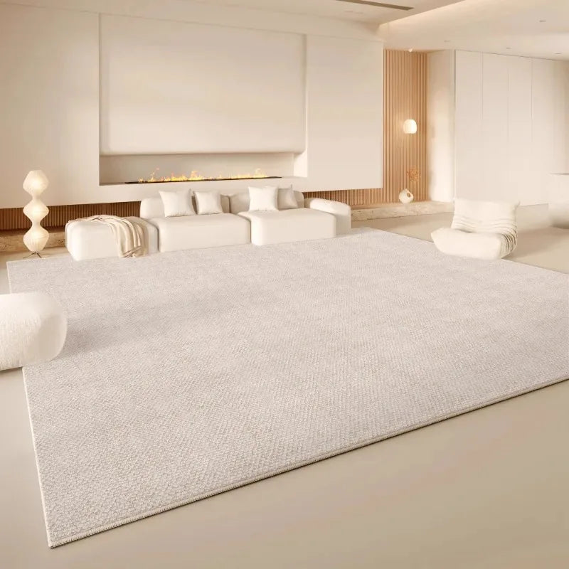 Minimalist Cream Area Rug – Soft Non-Slip Living Room Carpet