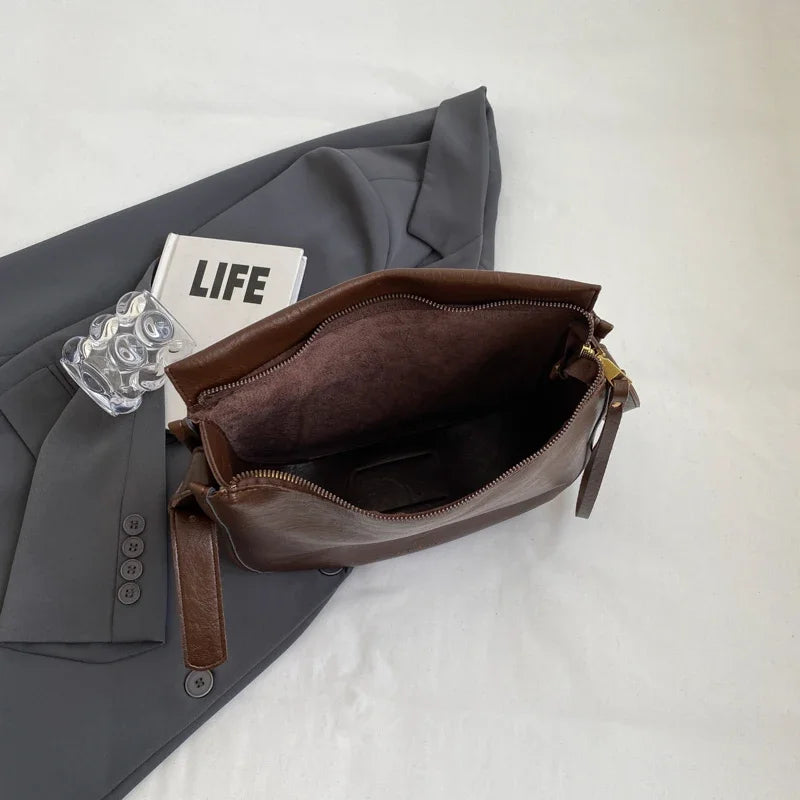 Retro PU Leather Crossbody Shoulder Bag for Women