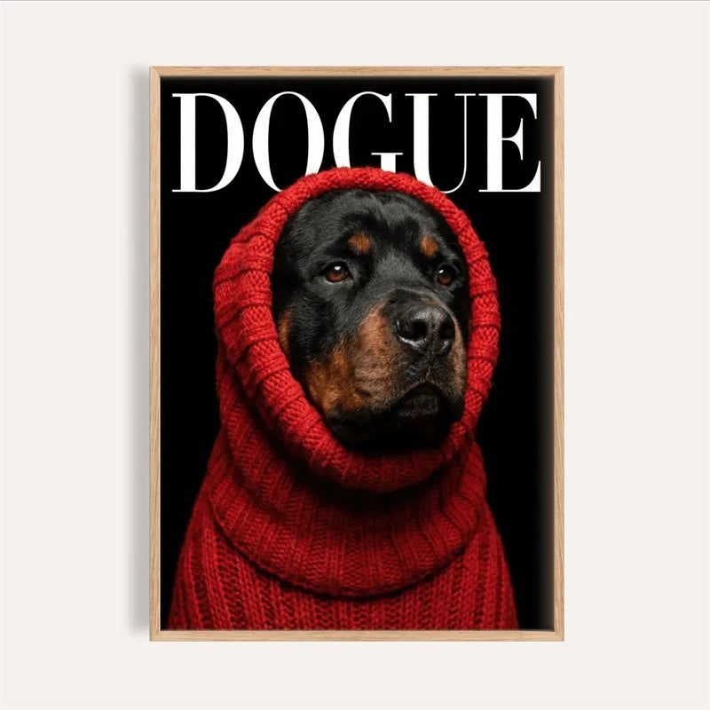 DOGUE Dog Pop Art Wall Poster – Funny Fashion Magazine Print