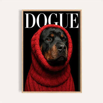 DOGUE Dog Pop Art Wall Poster – Funny Fashion Magazine Print