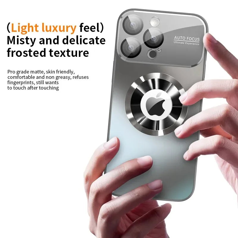 Luxury Matte MagSafe iPhone Case – Titanium Metallic Color