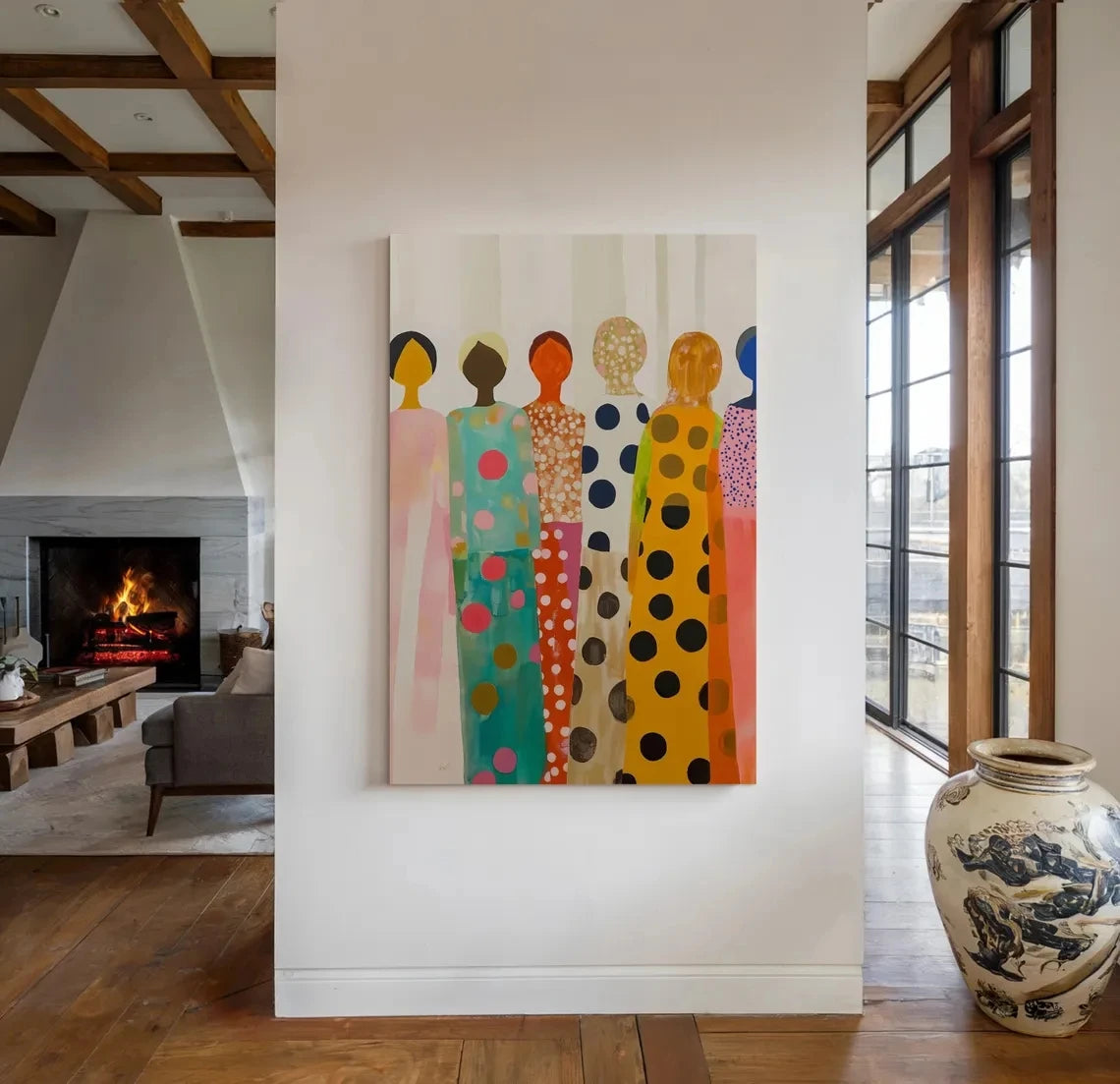 Abstract Women Wall Art Print – Colorful Feminine Figure Poster