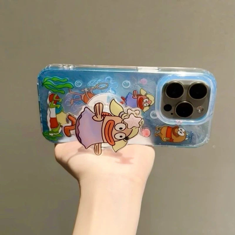 Cartoon Fish iPhone Case with Dazzle Lustre Finish – iPhone 7 to 16 Pro Max