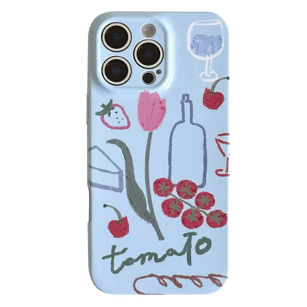 Tomato Art Glossy Hard PC Phone Case for Google Pixel 7 8 9 10 Series