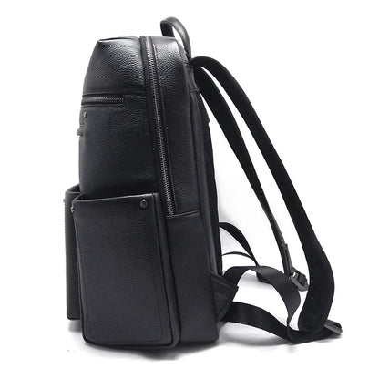 Genuine Cowhide Leather Men's Backpack – Large Laptop School Bag