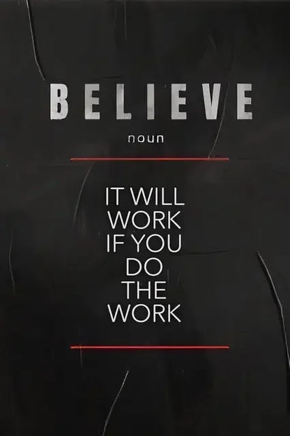 Motivational Definition Wall Art Print – Believe, Discipline, Focus Poster