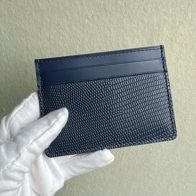 Free Monogram Premium Luxury Card Wallet Genuine Leather Case Holder Men Dropship