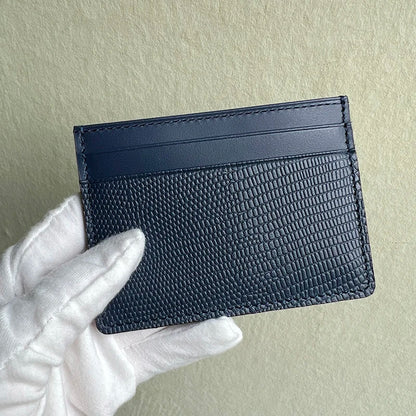Free Monogram Premium Luxury Card Wallet Genuine Leather Case Holder Men Dropship
