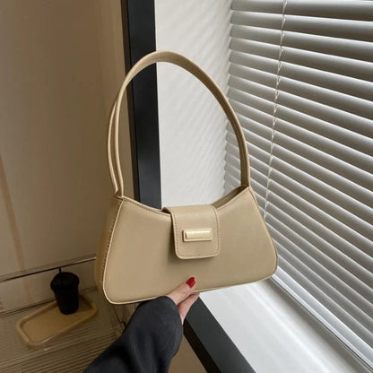 Minimalist Shoulder Bag for Women Simple Solid Color Underarm Bag