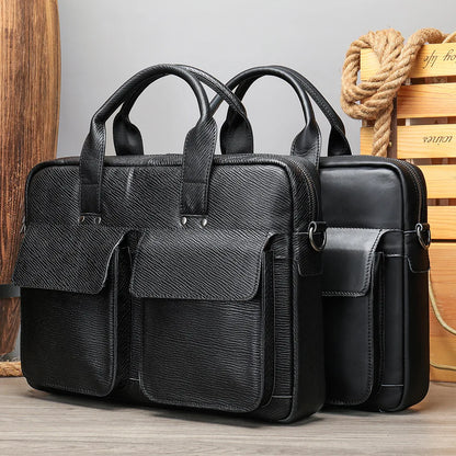 Genuine Leather Briefcase – Men's 16" Laptop Messenger Bag