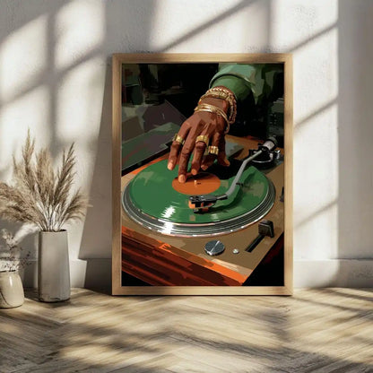 DJ Turntable Vinyl Record Wall Art Print Hip Hop Music Poster