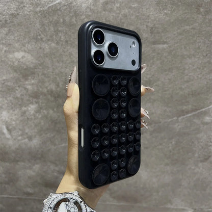 3D Bubble Grip Silicone iPhone Case – Shockproof Cover for iPhone 14–17 Series