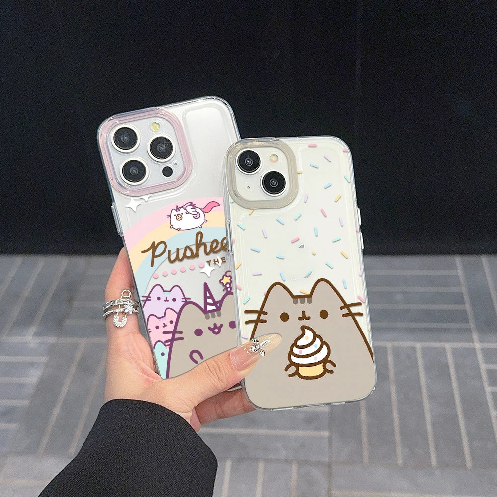 Pusheen Cat Donut Clear Case – Xiaomi 15 / 14 / 13 / 12 / 11 / Poco F7 / X7 / X6