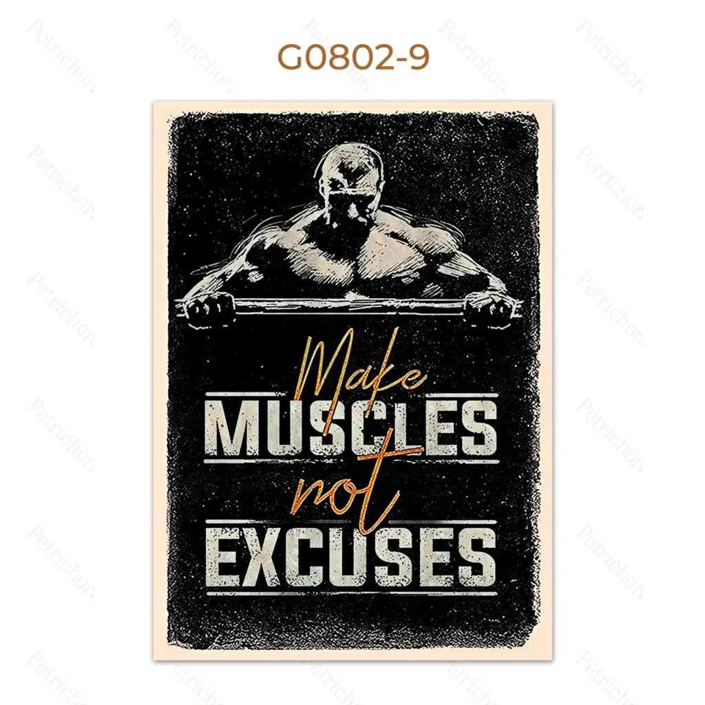 Gym Motivational Quote Wall Art Poster – Bodybuilding Canvas Print