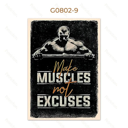 Gym Motivational Quote Wall Art Poster – Bodybuilding Canvas Print