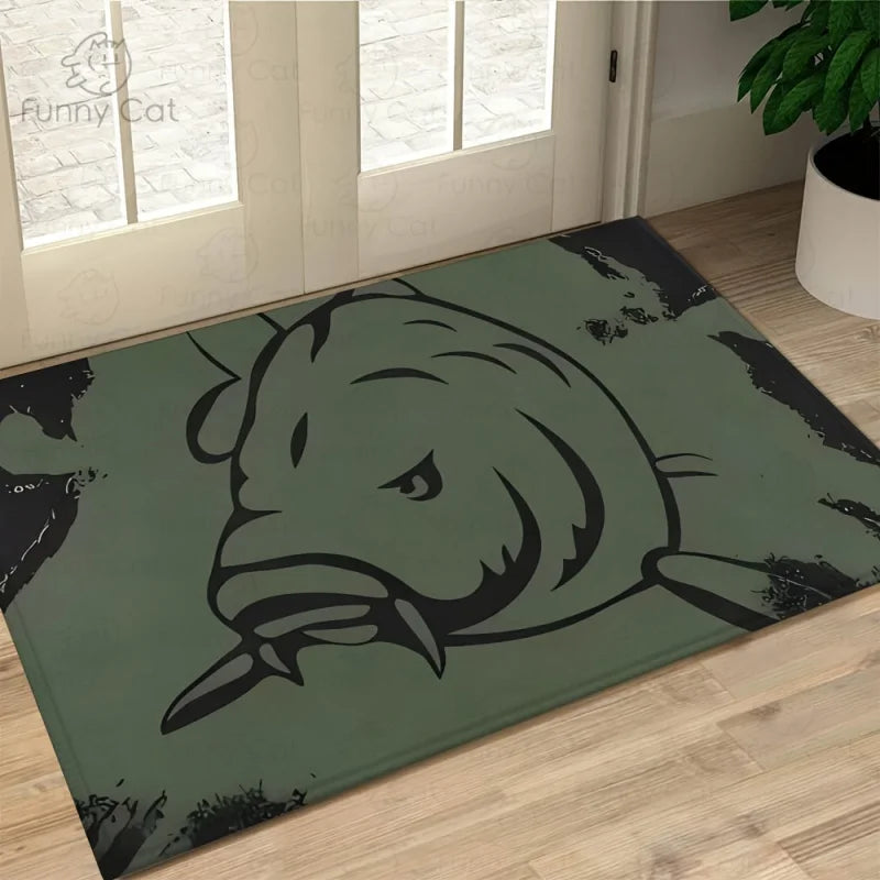 Salmon Fish Pattern Door Mat for Fishing Enthusiasts