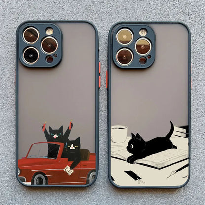 Funny Cat Phone Case for iPhone 17 16 15 14 13 12 11 X Shockproof