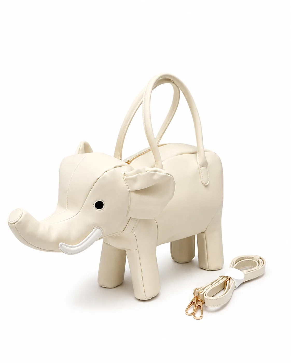 Creative Handbag Elephant Shape Shoulder Bag Pu Versatile Zipper Luxury Retro Casual Messenger