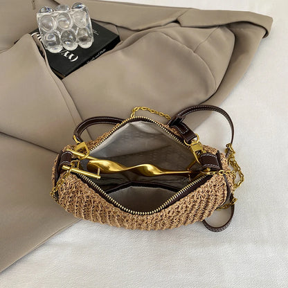 Straw Weave Crossbody Bag – Luxury Small Summer Bag for Women