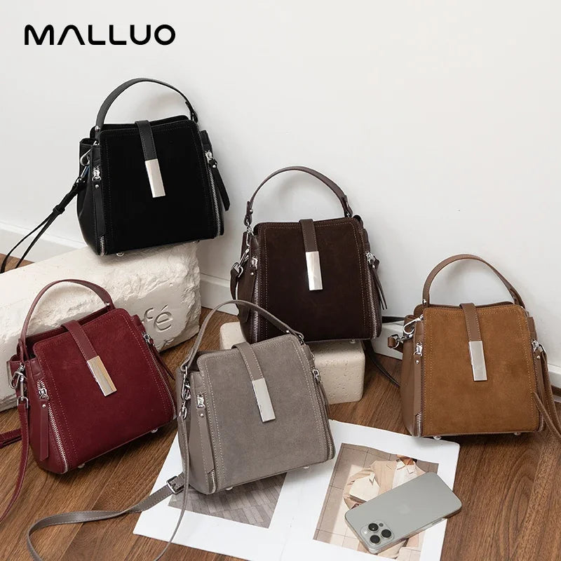 Suede Leather Shoulder Bag for Women