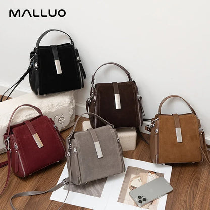 Suede Leather Shoulder Bag for Women