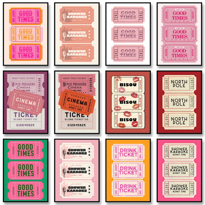 Shower Karaoke Admit One Poster – Funny Retro Bathroom Wall Art