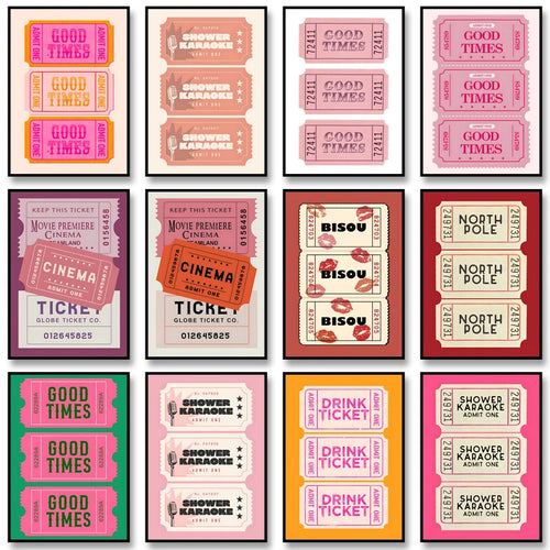 Shower Karaoke Admit One Poster – Funny Retro Bathroom Wall Art