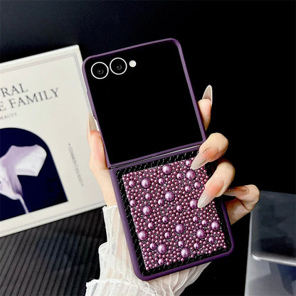 Samsung Galaxy Z Flip Case 3D Pearl Glitter – Luxury Bling Cover