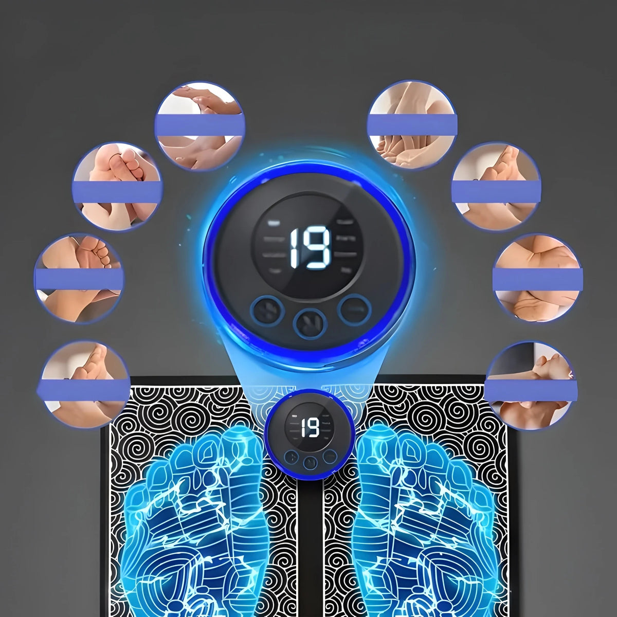 Electric Foot Massager Pad 8 Modes 19 Levels