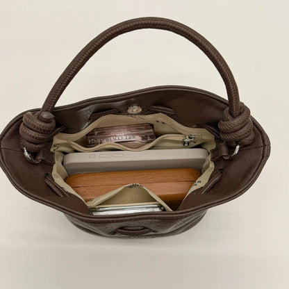 Women's Faux Leather Bucket Bag