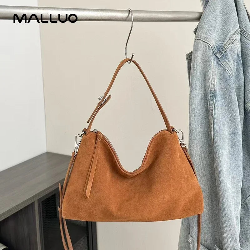 Women's Suede Cow Leather Shoulder Bags