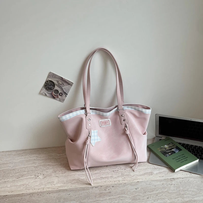 Large Canvas Tote Bag for Women – Korean Style Shoulder Bag