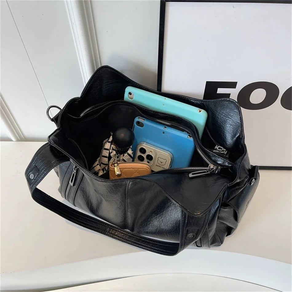 Women's Vintage Large Capacity Leather Tote Bag