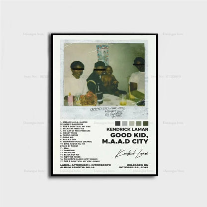 Kendrick Lamar Poster – Good Kid M.A.A.D City Album Wall Art