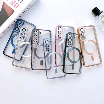 Magnetic Clear Case for Samsung Galaxy S21 S22 S23 Ultra Plus | Wireless Charging Compatible