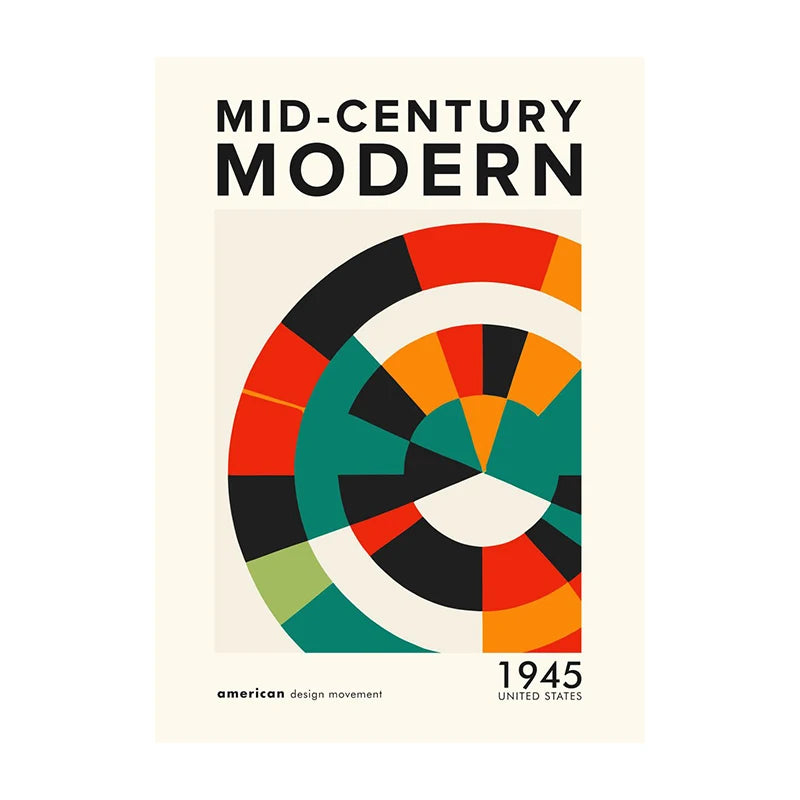 Mid-Century Modern Wall Art Poster – Retro Abstract Geometric Print