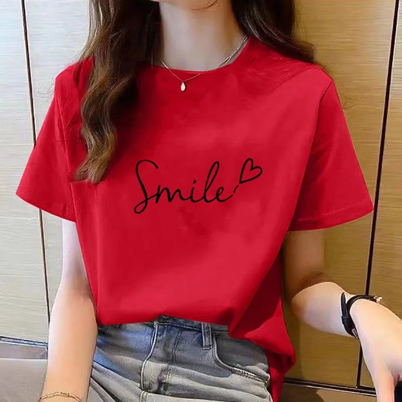 Printed Graphic T-Shirt Women – Short Sleeve Round Neck Casual Tee