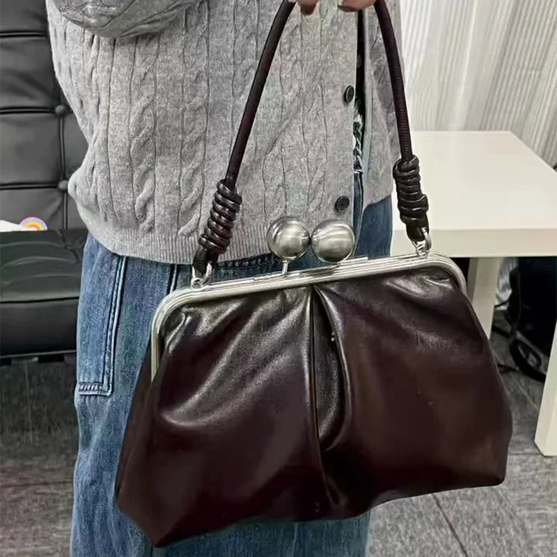 Luxury Design Clip Bag Fashion Largecapacity Frame Handbag