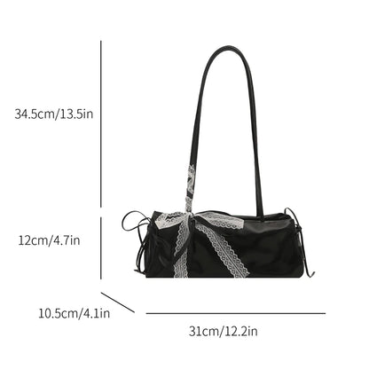 French Elegant Korean Bow Decoration Pu High-quality Square Bag