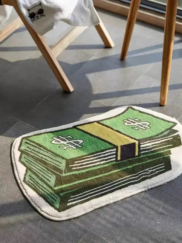 Dollar Print Doormat – Non-Slip Soft Rug for Bedroom & Bathroom