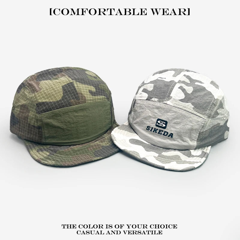 Camo Quick-Dry Baseball Cap – Unisex Color Block Peaked Hat