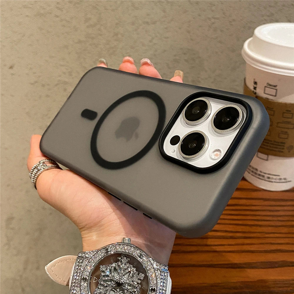 MagSafe Clear iPhone Case – Matte Candy Wireless Charging Cover