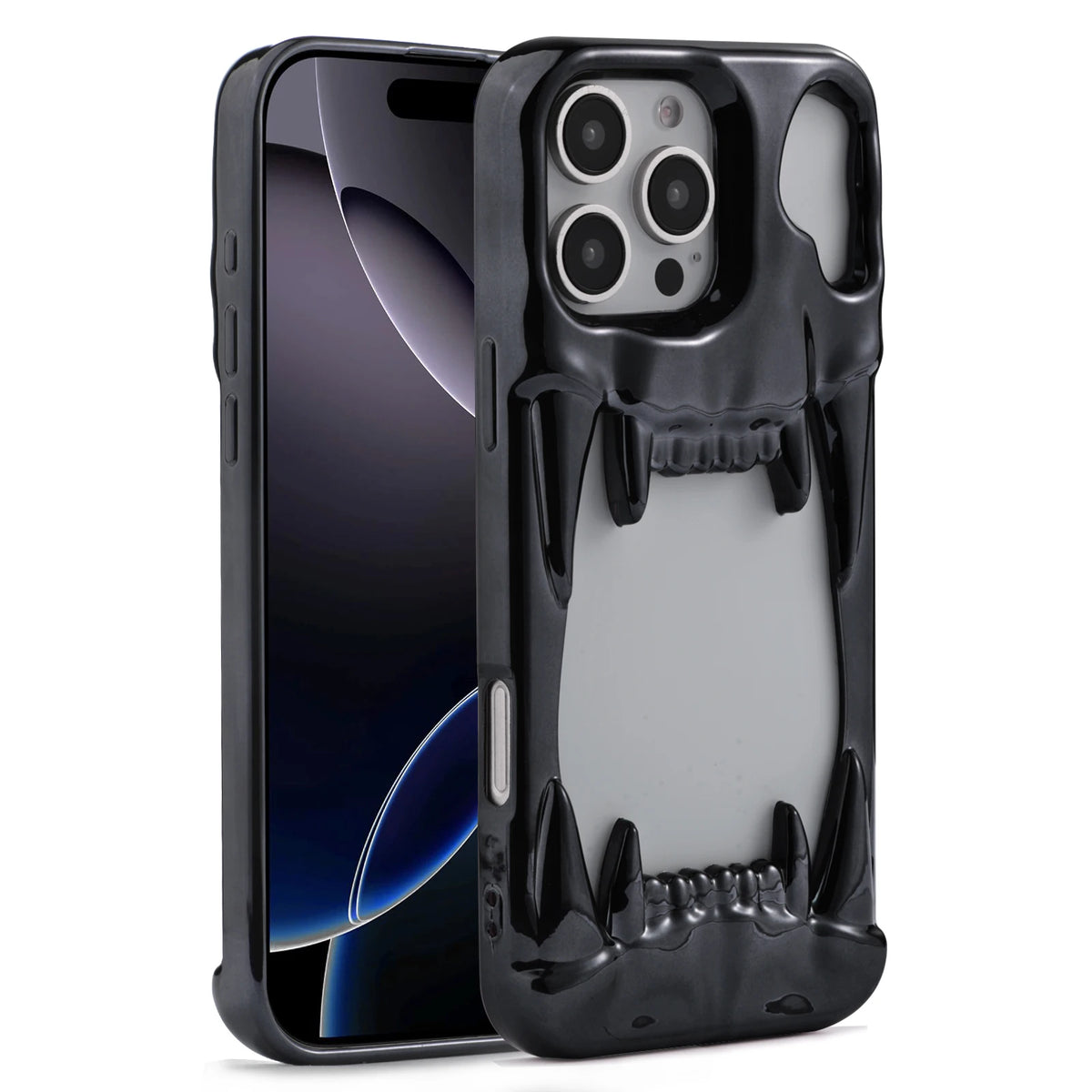 Skull Cut-Out Electroplated iPhone Case – iPhone 11 to 17 Series